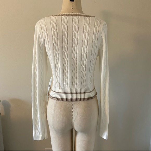 Altar’d State Tennis V-Neck White Cropped Sweater - Picture 3 of 8